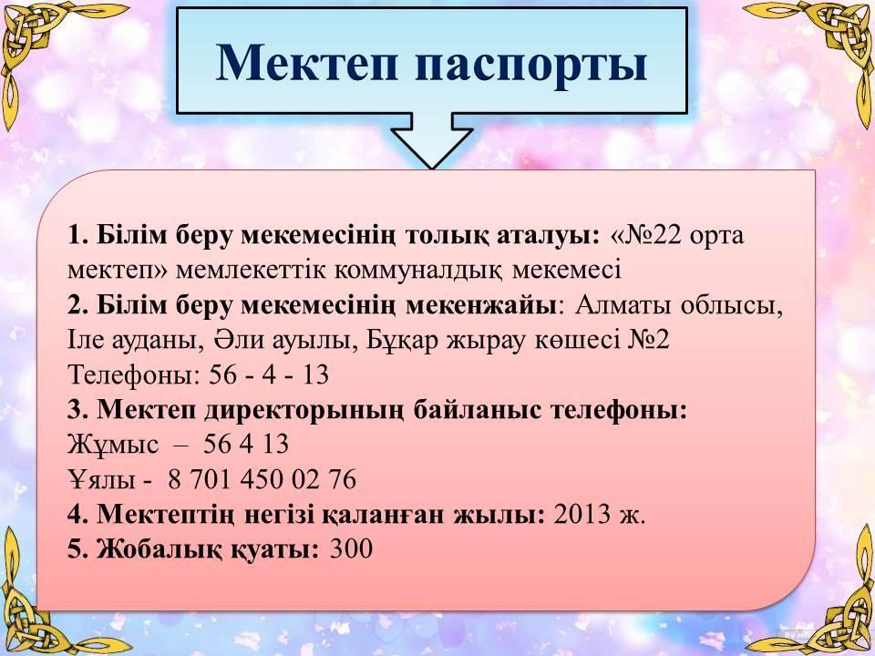 Мектеп паспорты