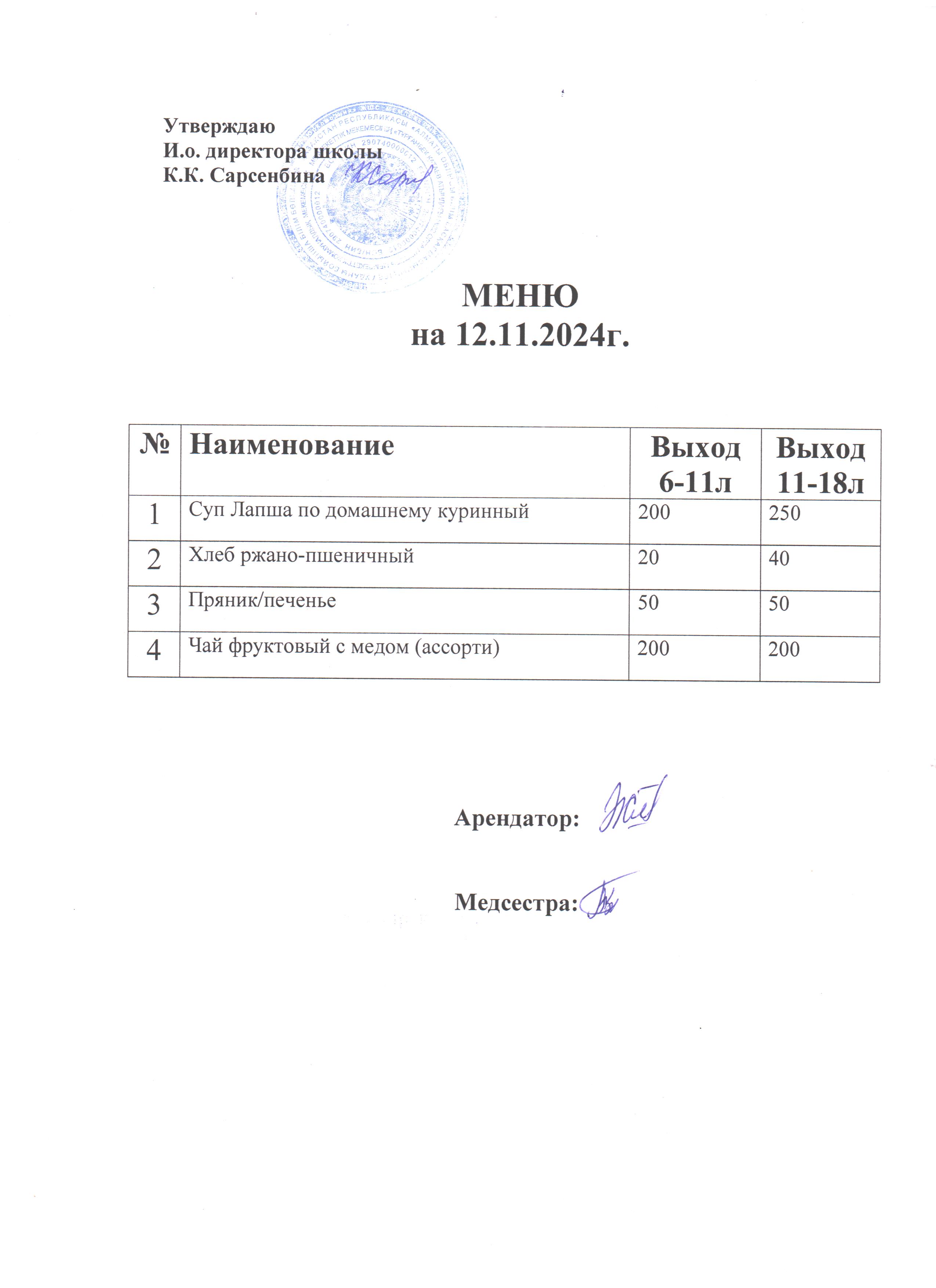 Ас мәзірі