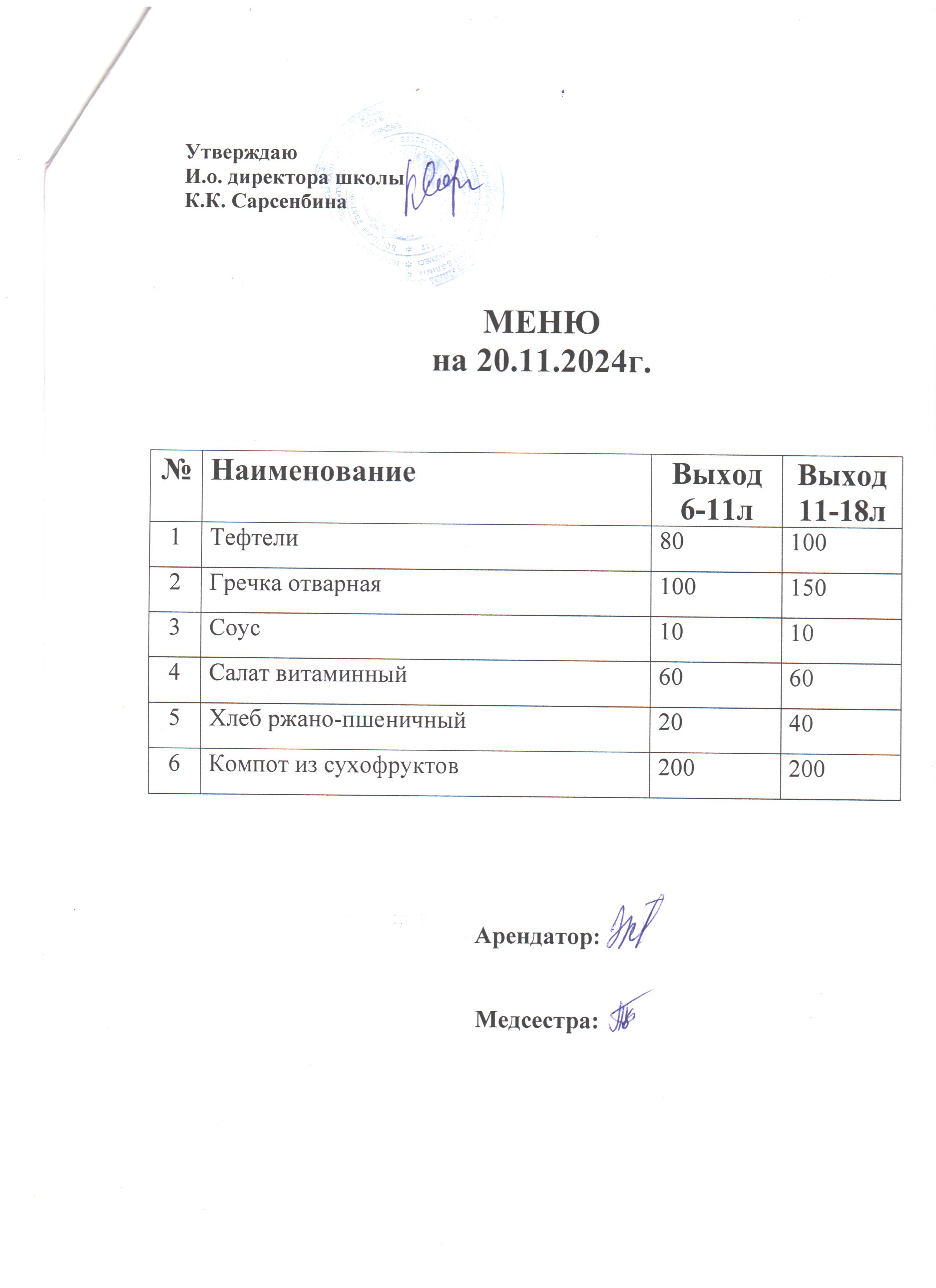 Ас мәзірі