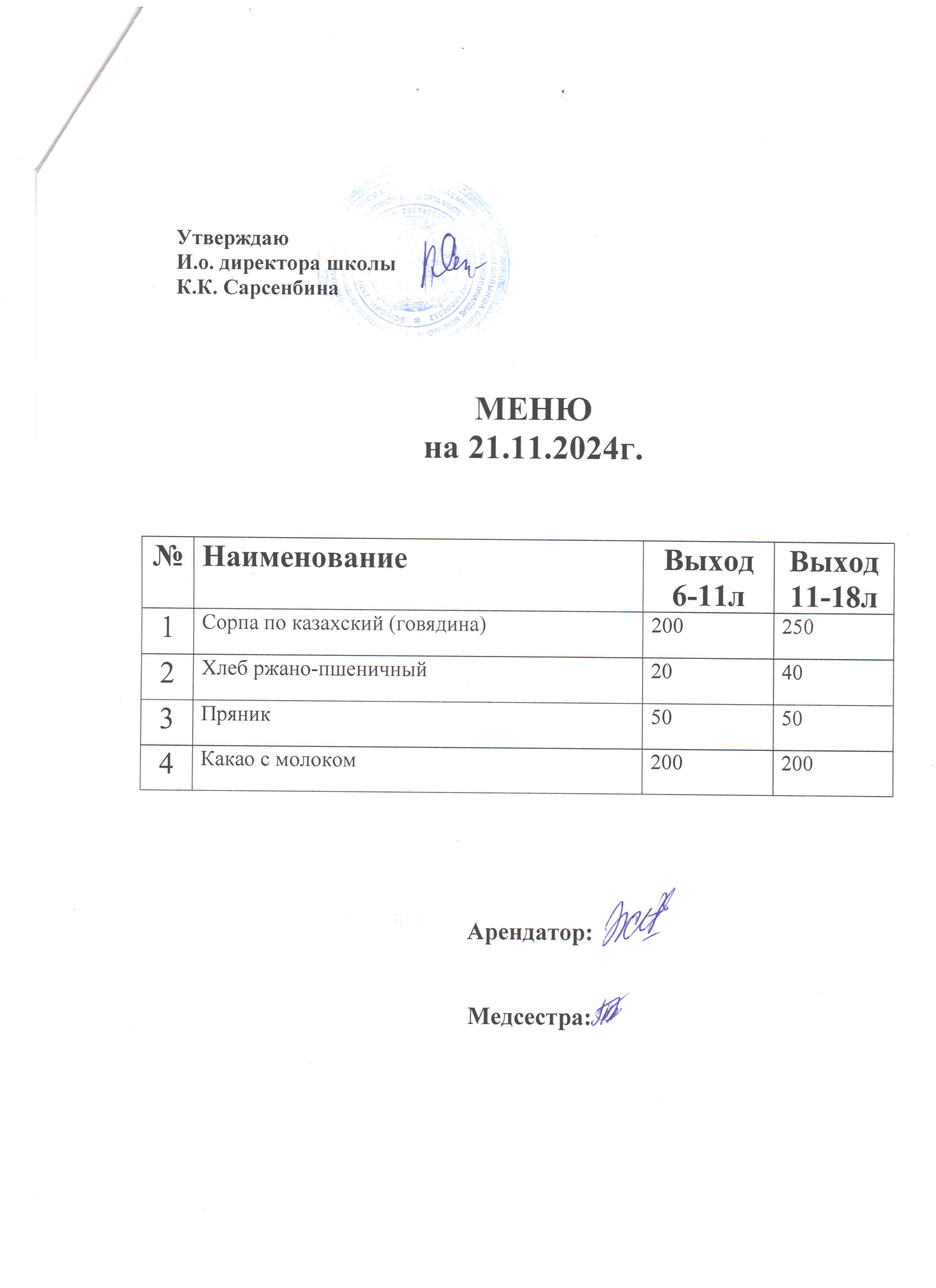 Ас мәзірі