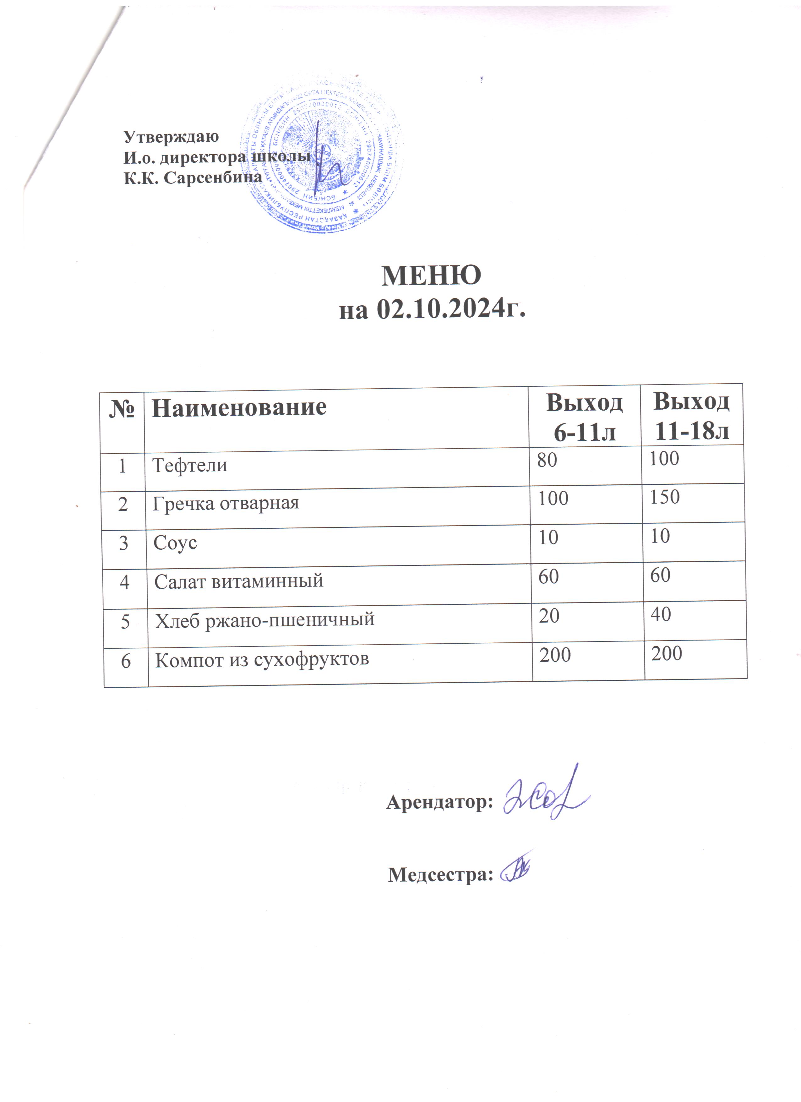 Ас мәзірі