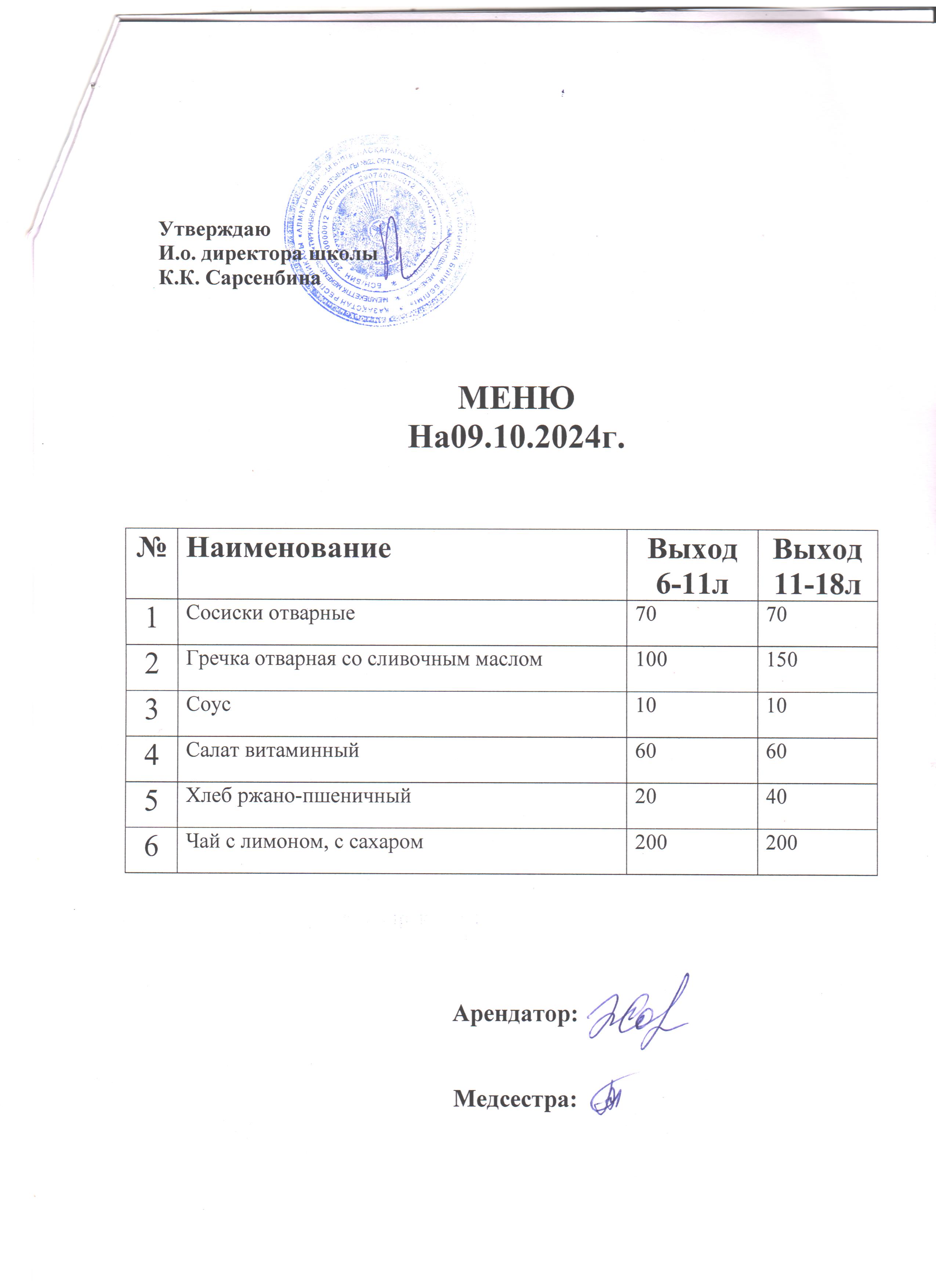 Ас мәзірі