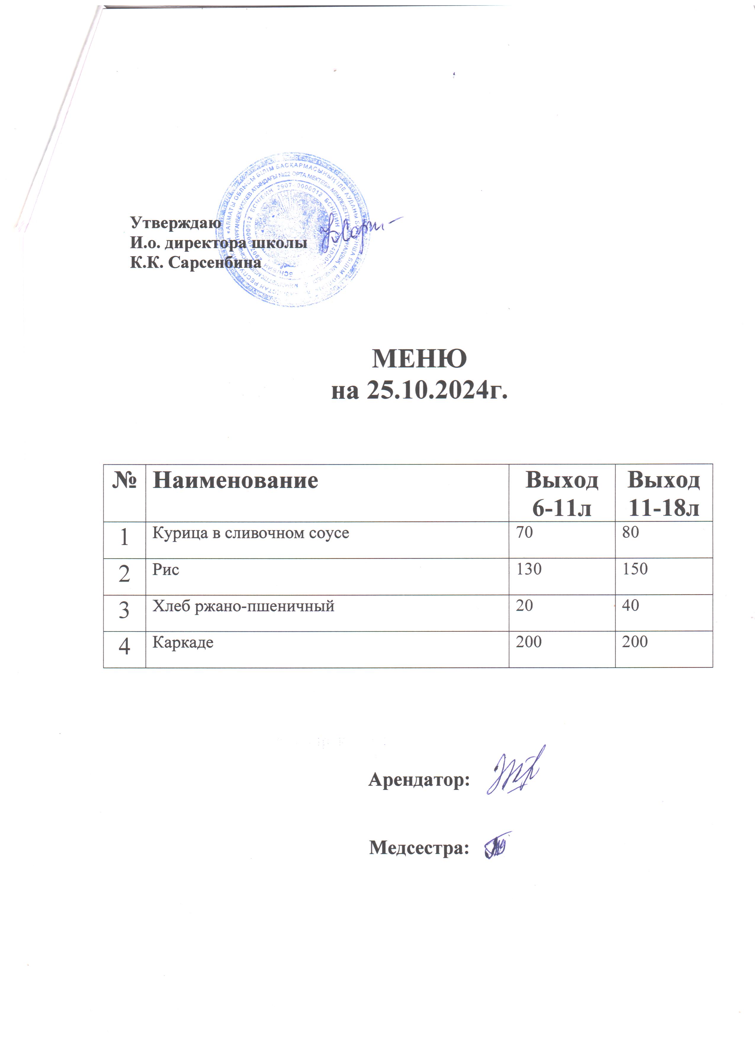 Ас мәзірі