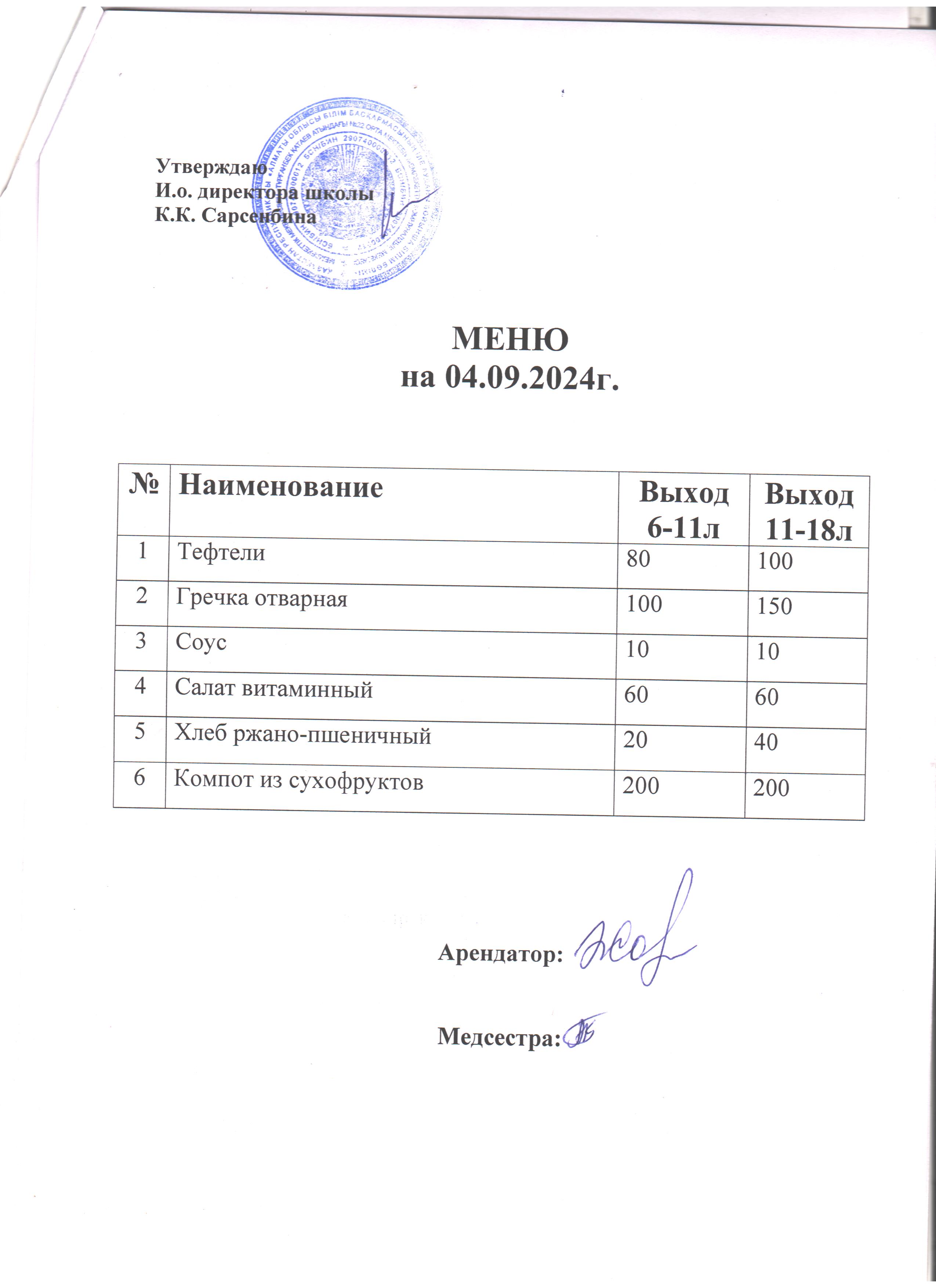 Ас мәзірі