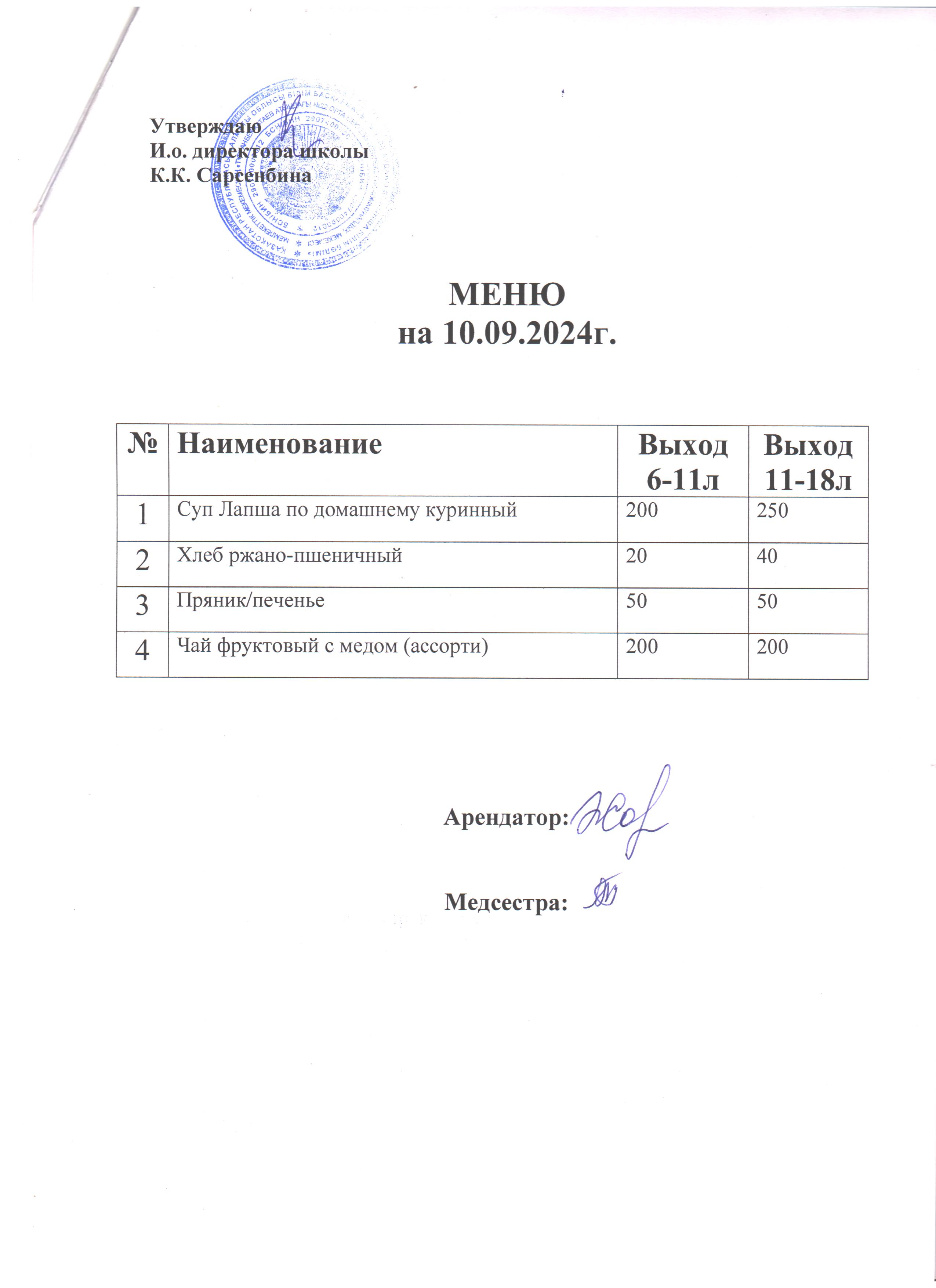 Ас мәзірі