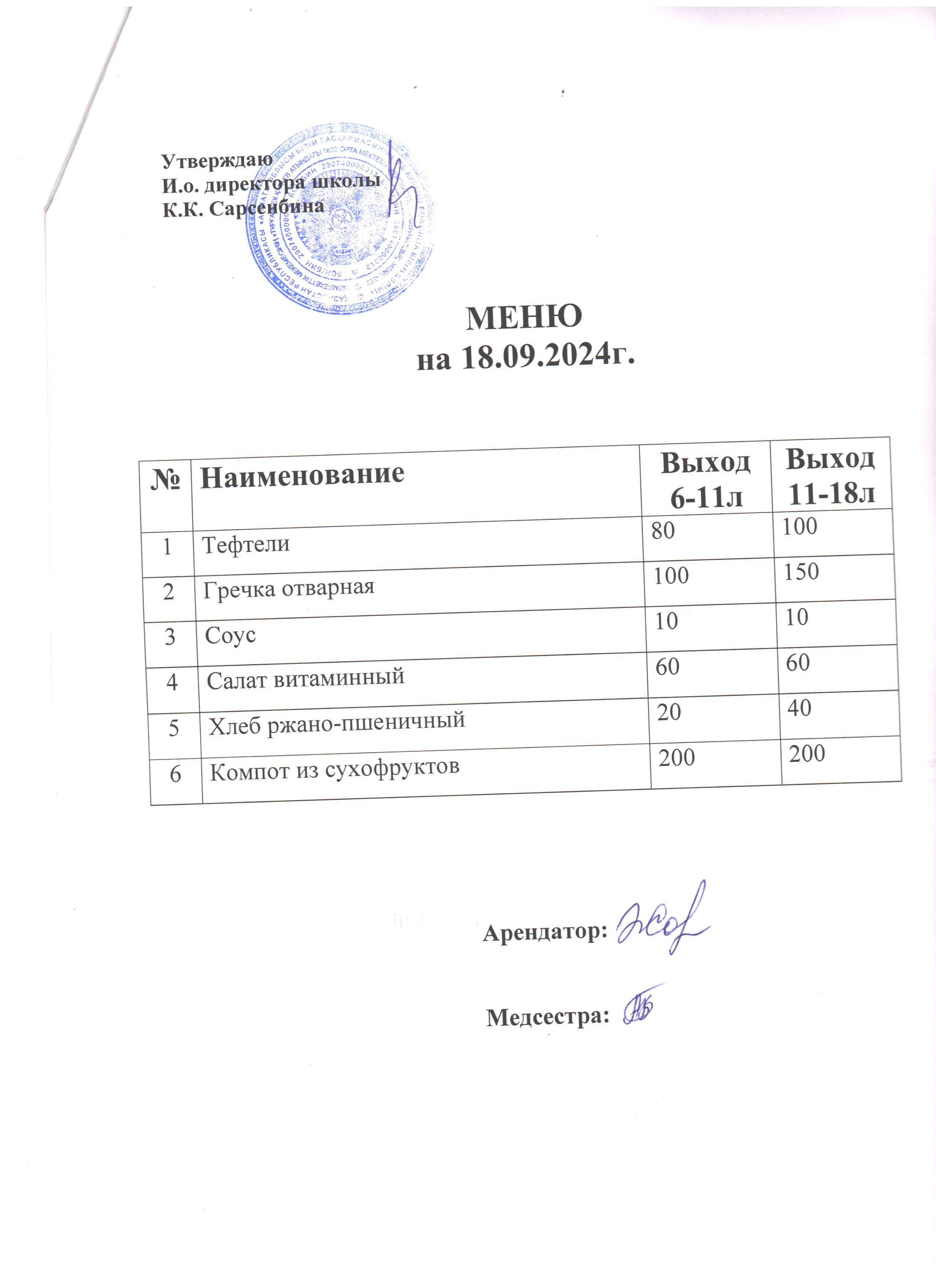 Ас мәзірі