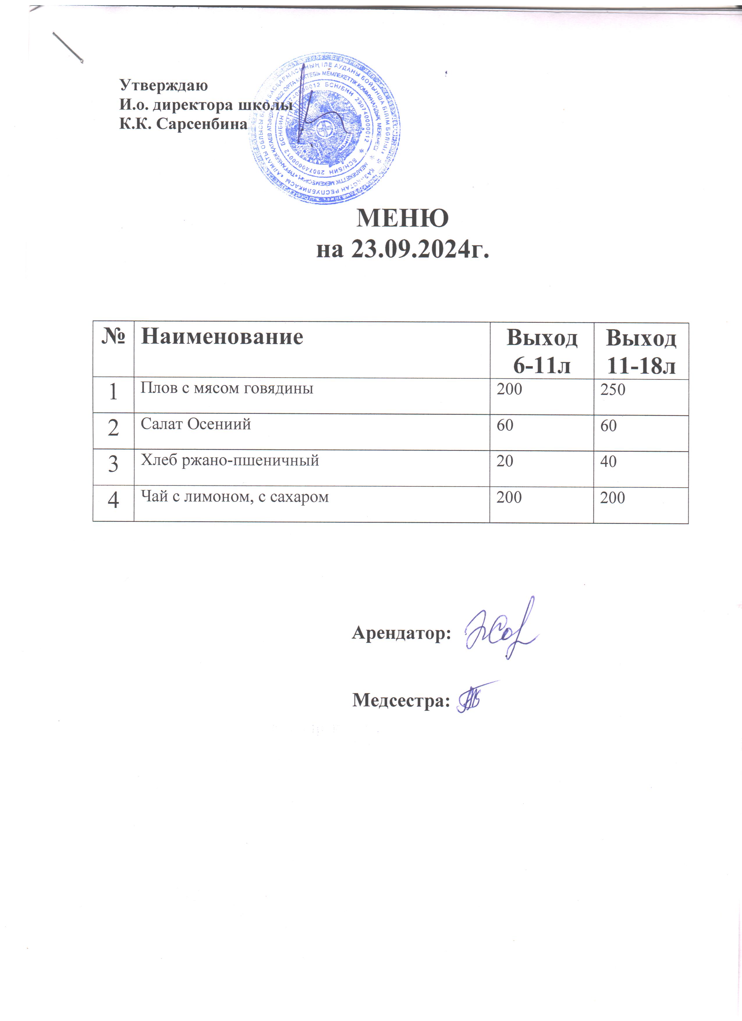 Ас мәзірі